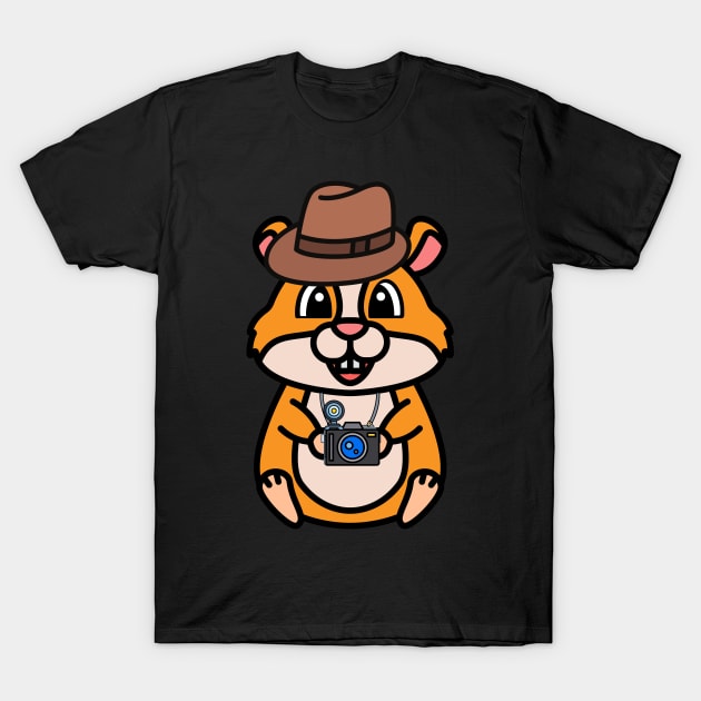 Funny hamster is holding a camera T-Shirt by Pet Station